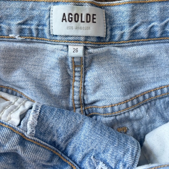 Agolde Light Wash Criss Cross Jeans - Picture 2 of 5